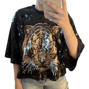 Sequin Tiger Top - S